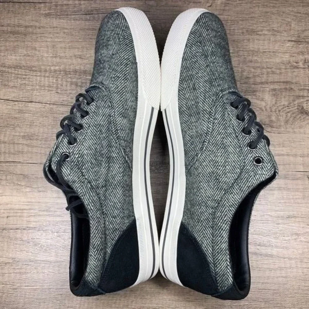 Polo Ralph Lauren~Vaughn~Tweed Wool Herringbone upper and Black Suede Trim Sneak
